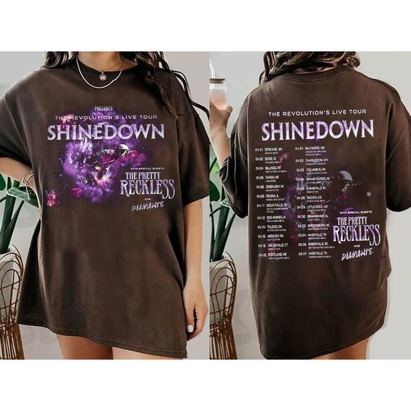 Gildan Other - Shine Down Band Tour 2023 Shirt The Revolutions Live 2 Sided Unisex Shirt